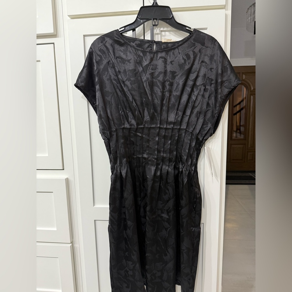 The Korner Black Floral Midi Dress